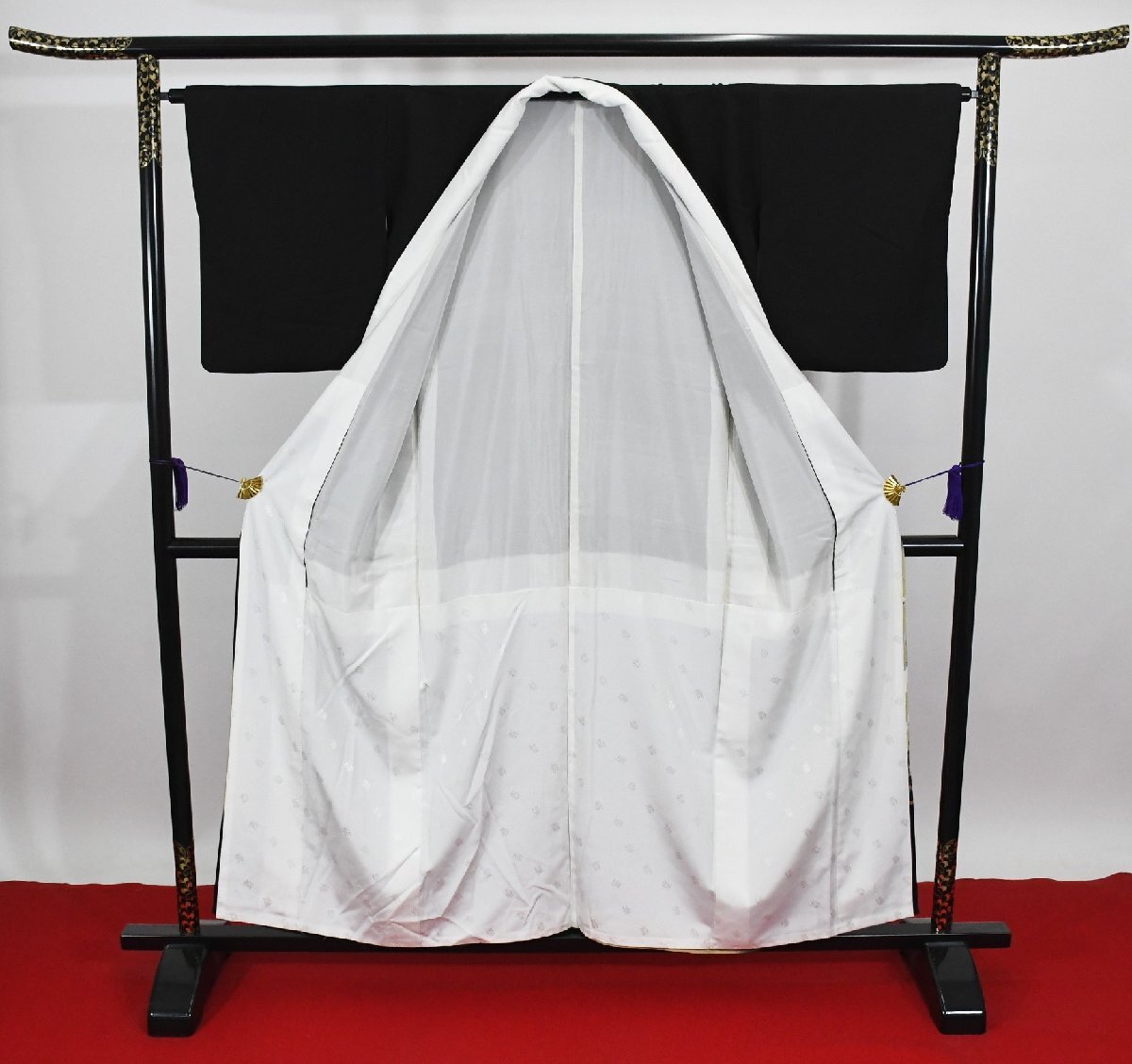 黒留袖 結婚式 児童 小僧 佳二郎 糸 身丈１４９cm 裄丈６４．５cm ★着物 e-１４７５ 桜庭呉服店_画像9