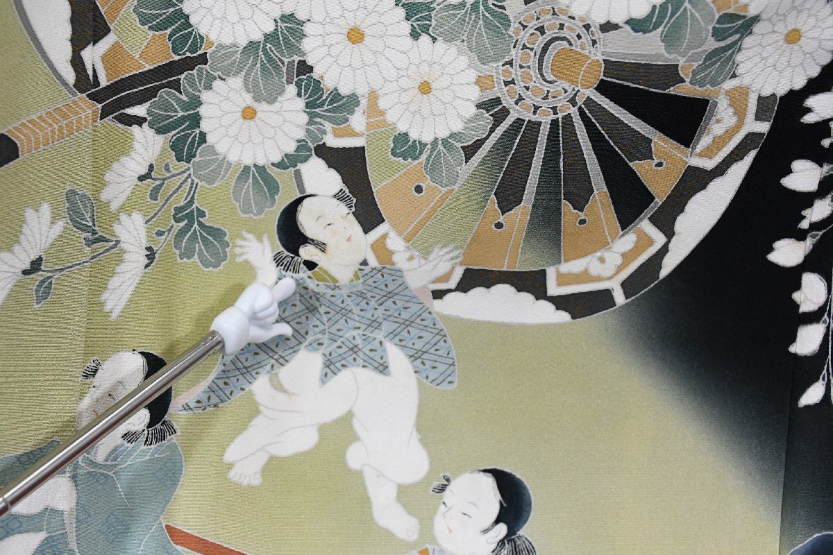 黒留袖 結婚式 児童 小僧 佳二郎 糸 身丈１４９cm 裄丈６４．５cm ★着物 e-１４７５ 桜庭呉服店_画像5