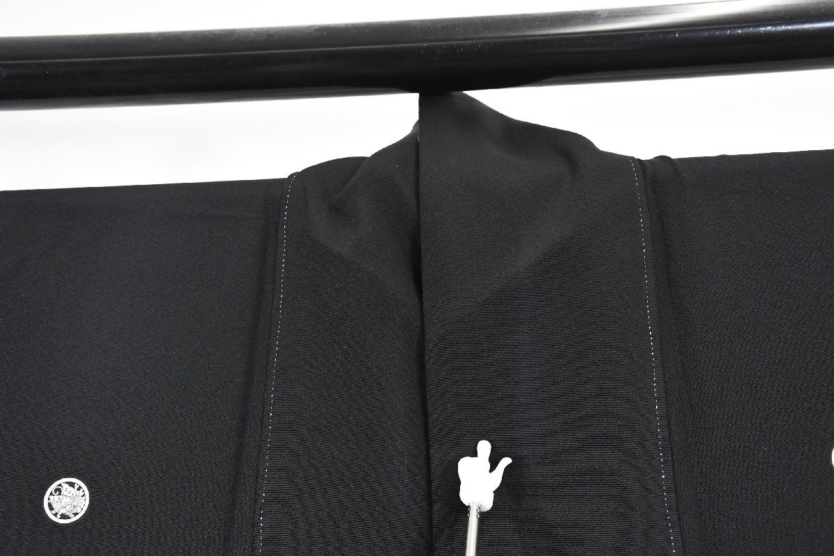 黒留袖 結婚式 金彩 鼓文 扇 扇子 落款 身丈155.5 cm 裄丈64 cm ★着物 e-1476 桜庭呉服店_画像8