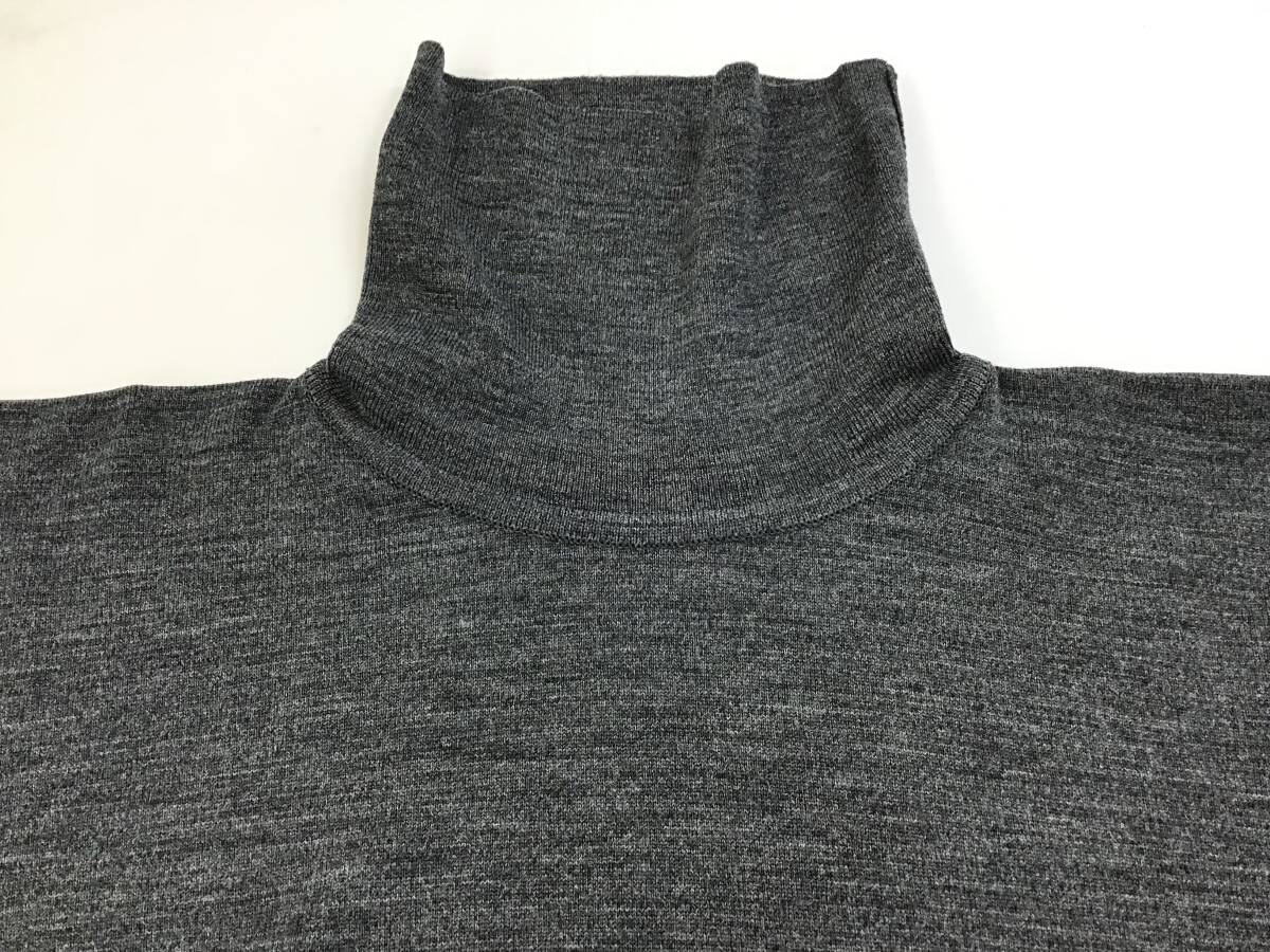 2枚セット ジョンスメドレー タートルネック グレー/カーキ メリノウール メンズ M 長袖 セーター ニット トップス JOHN SMEDLEY まとめて_画像3
