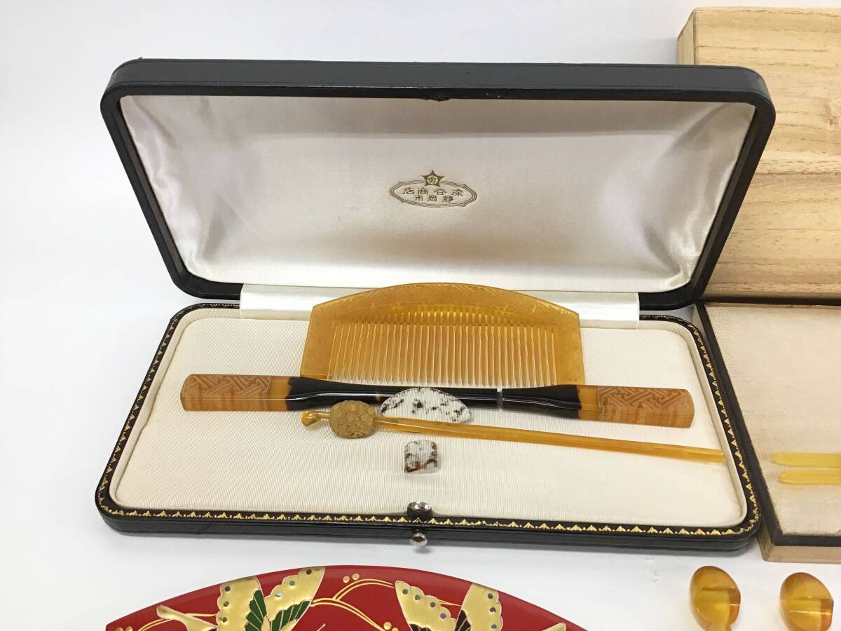 大量 髪飾り セット かんざし 簪 前櫛 櫛 平打ちかんざし 玉簪 笄 鼈甲 金彩 蒔絵 装身具 装飾具 和装小物 日本髪 伝統工芸 まとめて_画像2