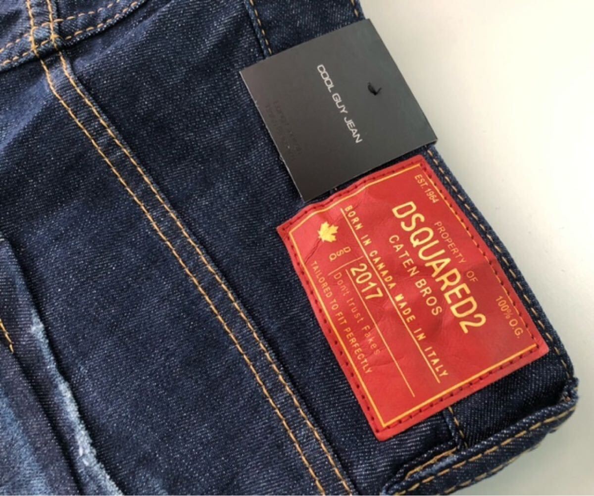 DSQUARED2　COOL GUY JEAN　S74LB0290　44　MADE IN ITALY　PATCH INDIGO STRETCH DENIM JEANS　未使用　ワッペン ストレッチ ペイント加工_画像9