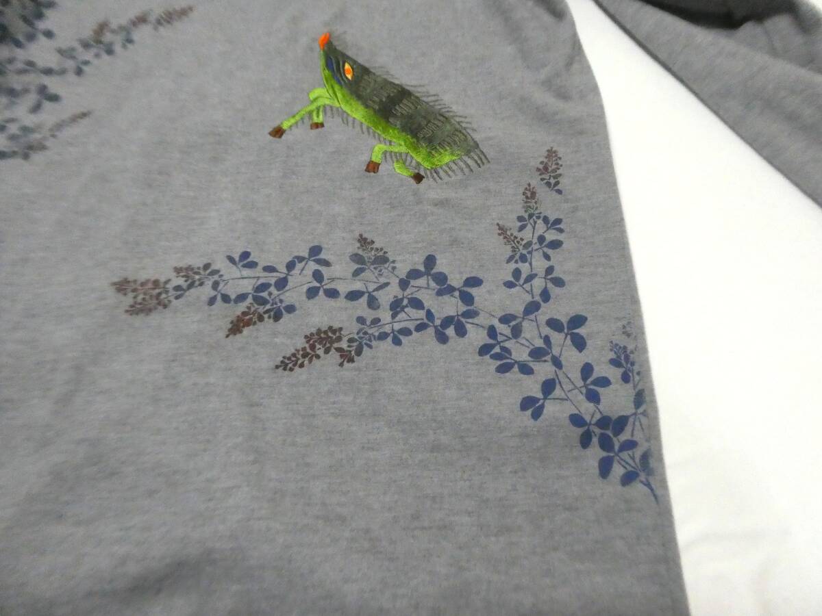 正規品 オスティアジャパン 衣 コロモール 京都 猪 イノシシ刺繍 和柄プリント ショールカラー 3つボタン ウールコート XL グレー_画像7