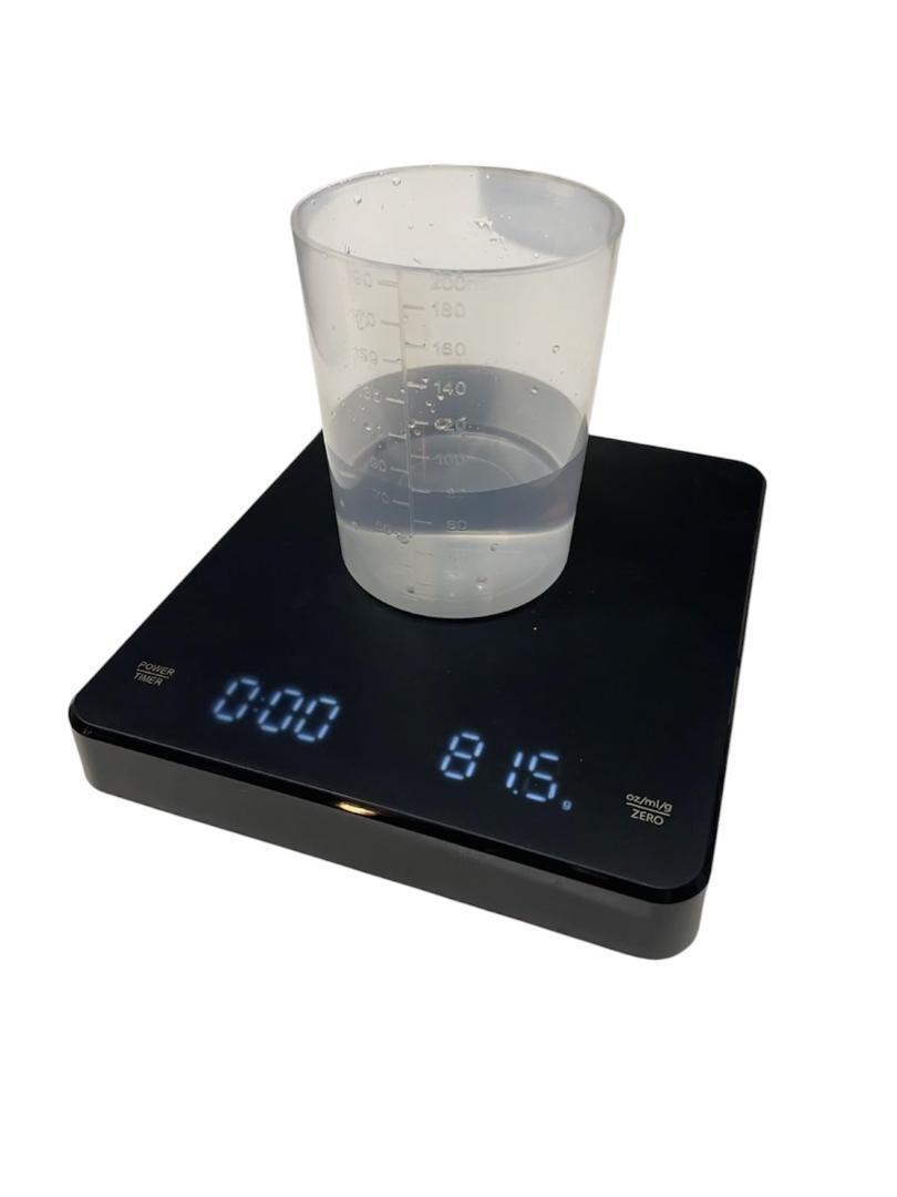 コーヒースケール デジタル はかり タイマー 高精度 0.1g単位 3kg 黒_画像8