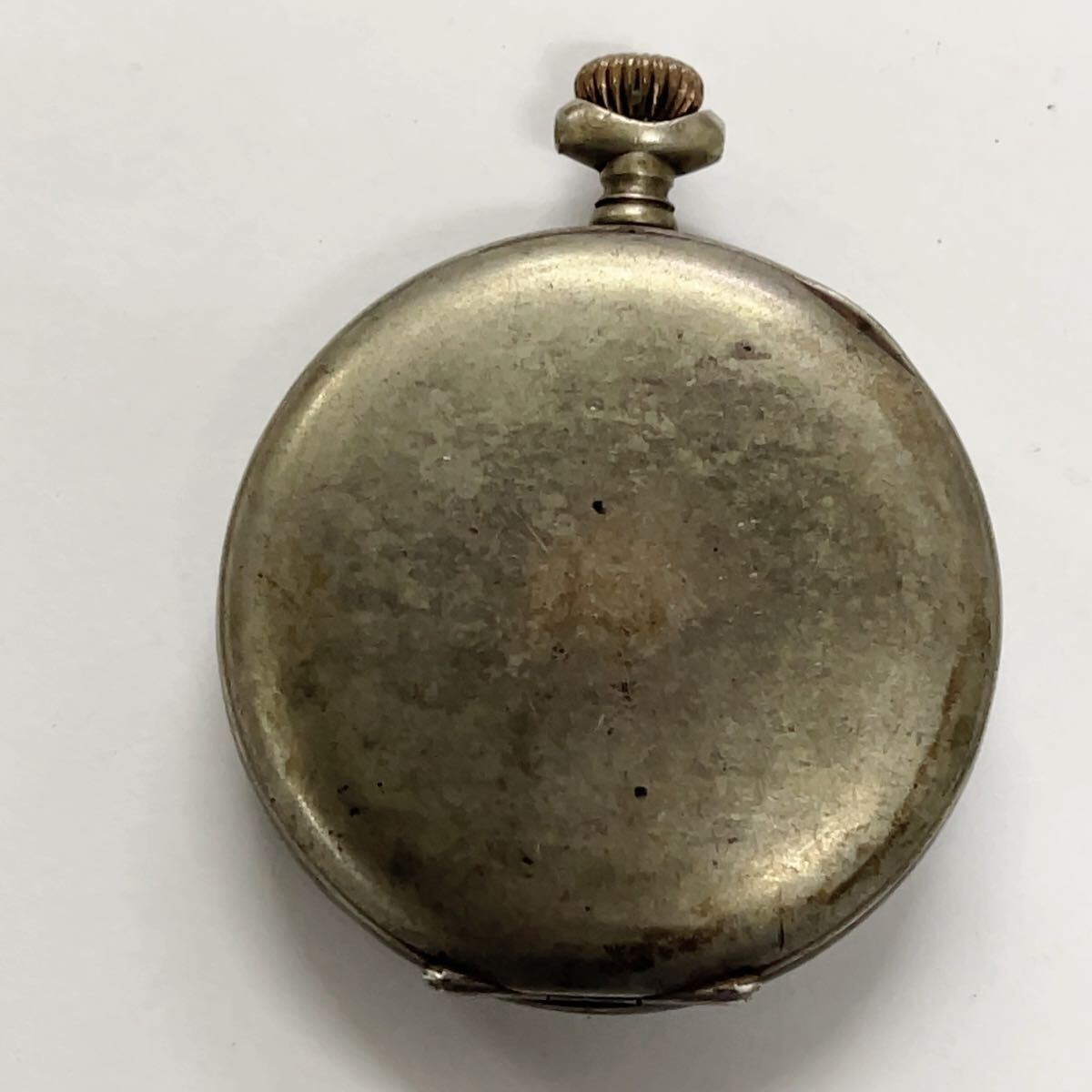 アンティーク 銀製 Siver800 ADVANTAGE 手巻き 懐中時計 スモセコ 白文字盤_画像2