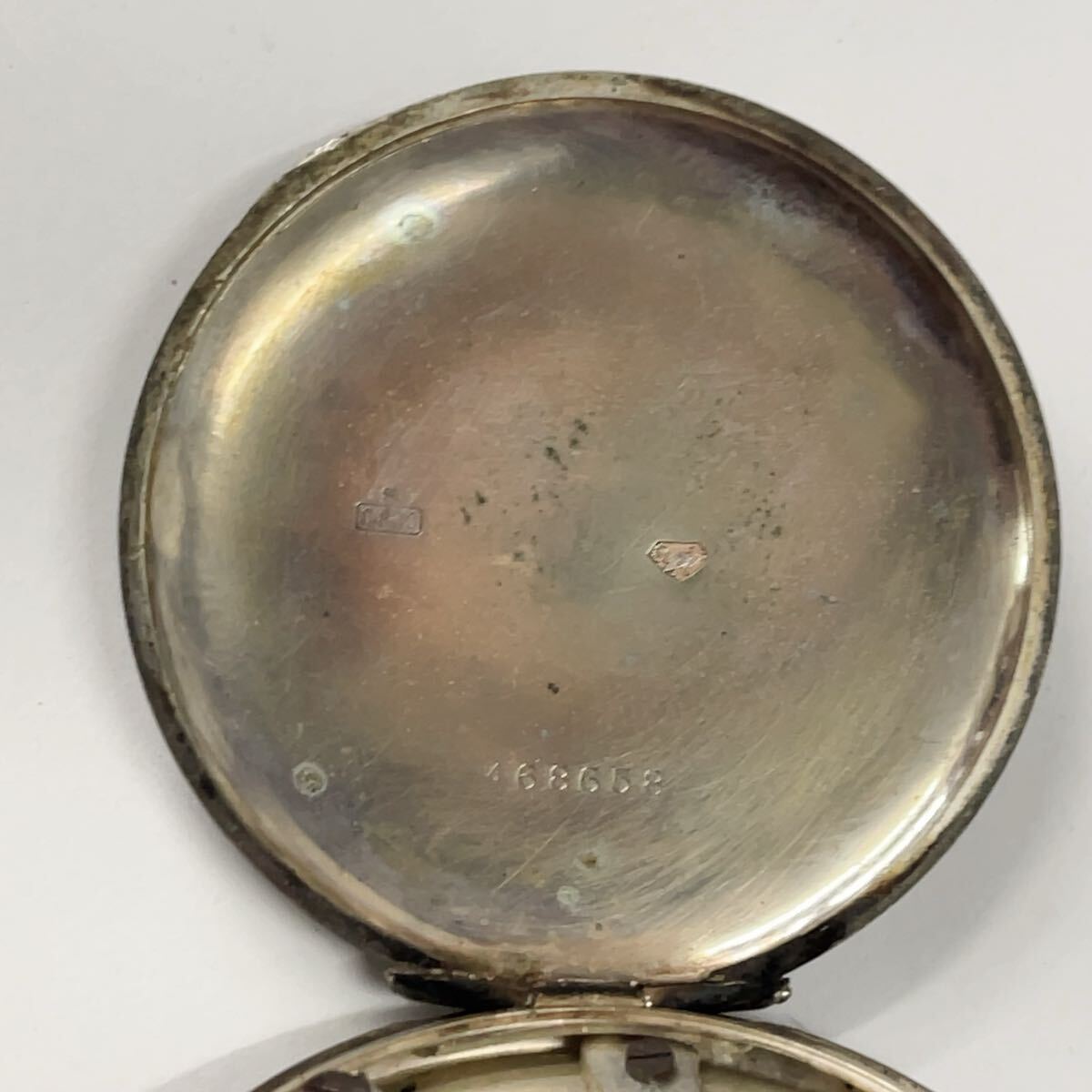 アンティーク 銀製 Siver800 ADVANTAGE 手巻き 懐中時計 スモセコ 白文字盤_画像5