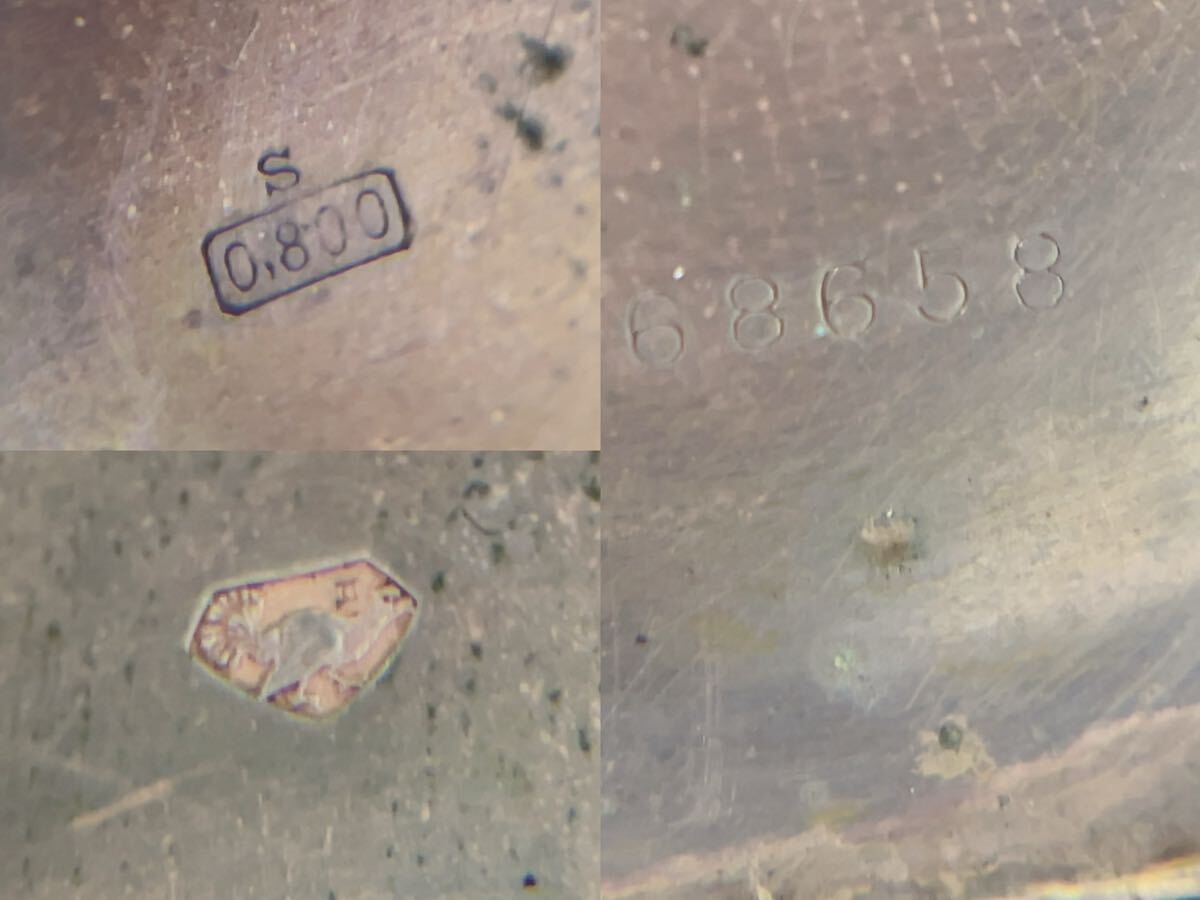 アンティーク 銀製 Siver800 ADVANTAGE 手巻き 懐中時計 スモセコ 白文字盤_画像9