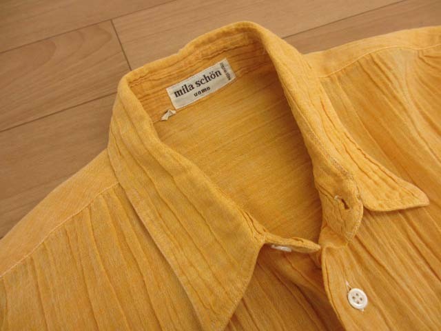 【Y】美品 ミラショーン UOMO シワ加工 カジュアルシャツ S_画像3