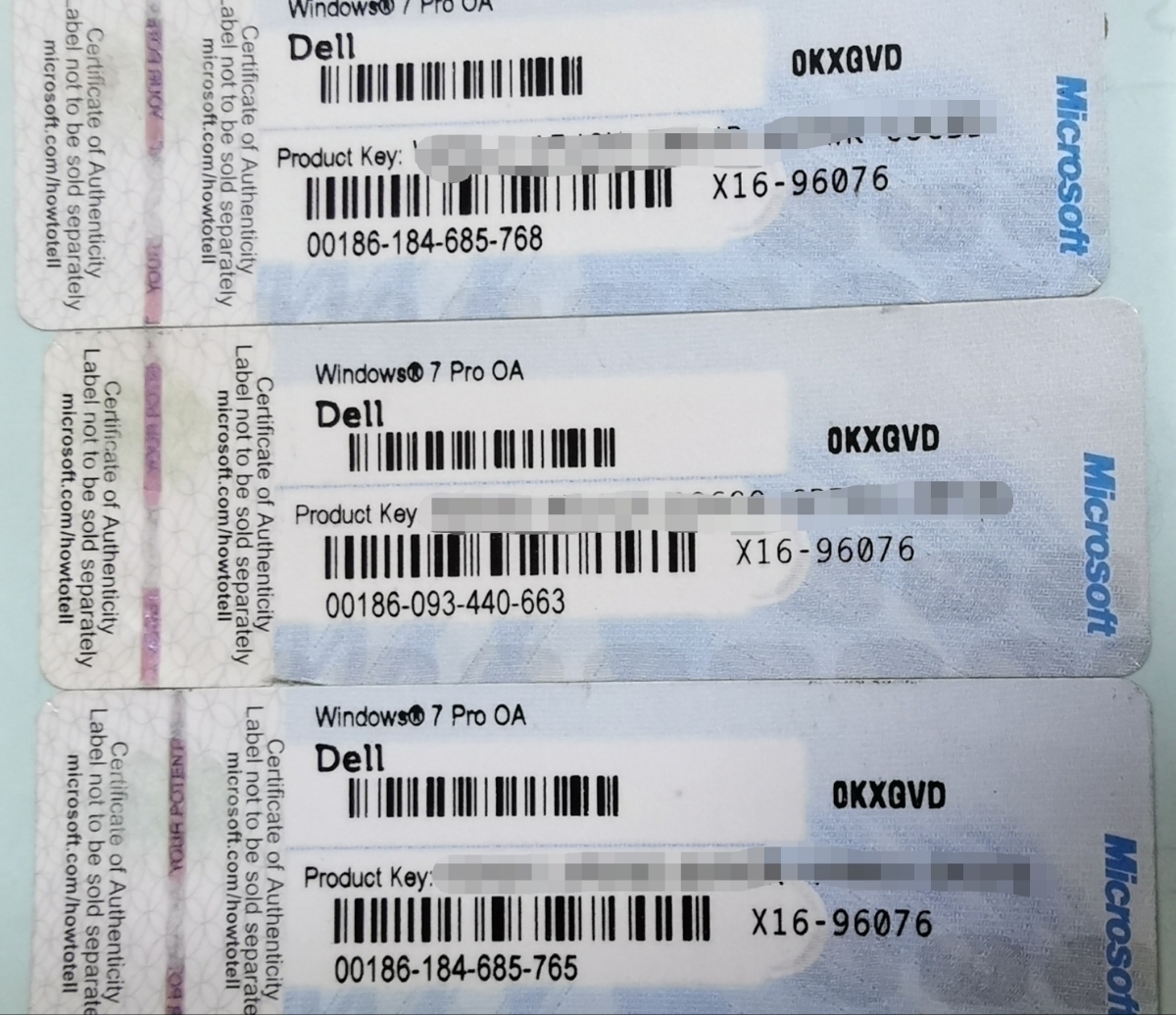 キー通知のみ Windows 7 Pro DELL 正規プロダクトキー((複数OK)) Ⅰ_画像1