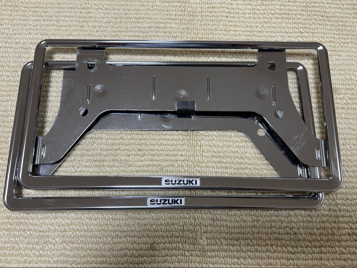 【スズキ】純正ナンバーフレーム・メッキプレート枠_画像2