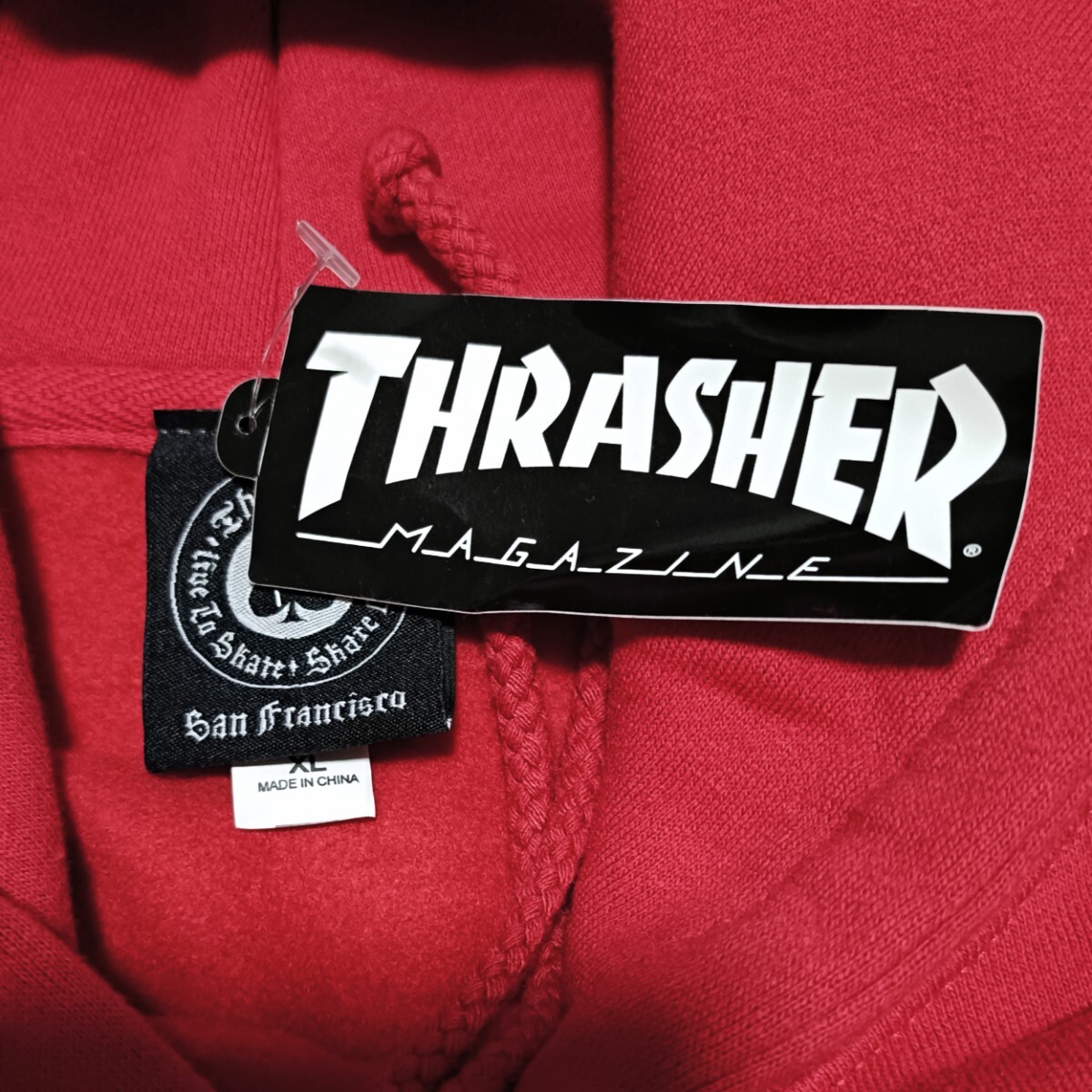 未使用タグ付き THRASHER スラッシャー GODZILLA ゴジラ パーカー XLサイズ サーフ スケート プルオーバーパーカー フーディー_画像3