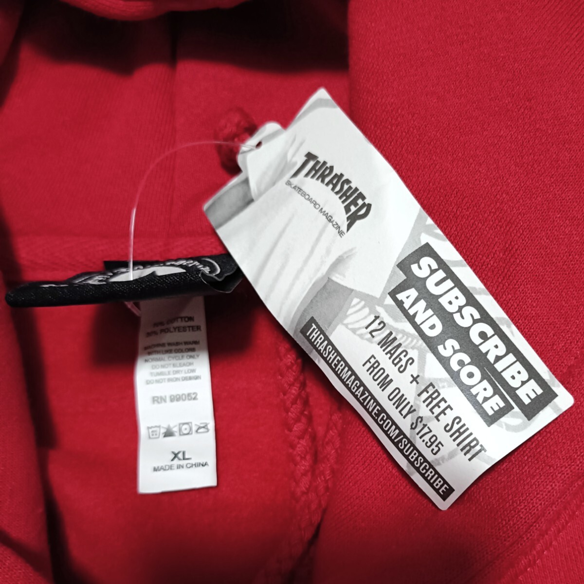 未使用タグ付き THRASHER スラッシャー GODZILLA ゴジラ パーカー XLサイズ サーフ スケート プルオーバーパーカー フーディー_画像4