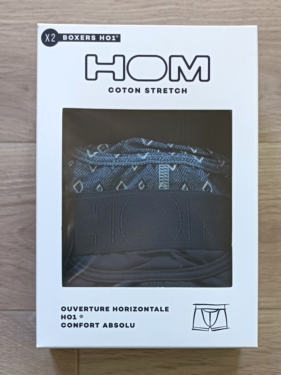 HOM オム ボクサー ブリーフ パンツ 2枚組 S(日本サイズM) ネイビー HO1 JONAS メンズ _画像1