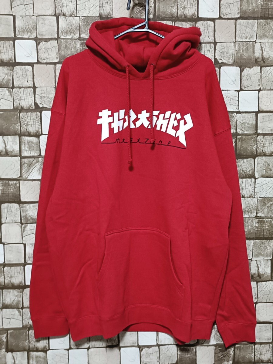 未使用タグ付き THRASHER スラッシャー GODZILLA ゴジラ パーカー XLサイズ サーフ スケート プルオーバーパーカー フーディー_画像1