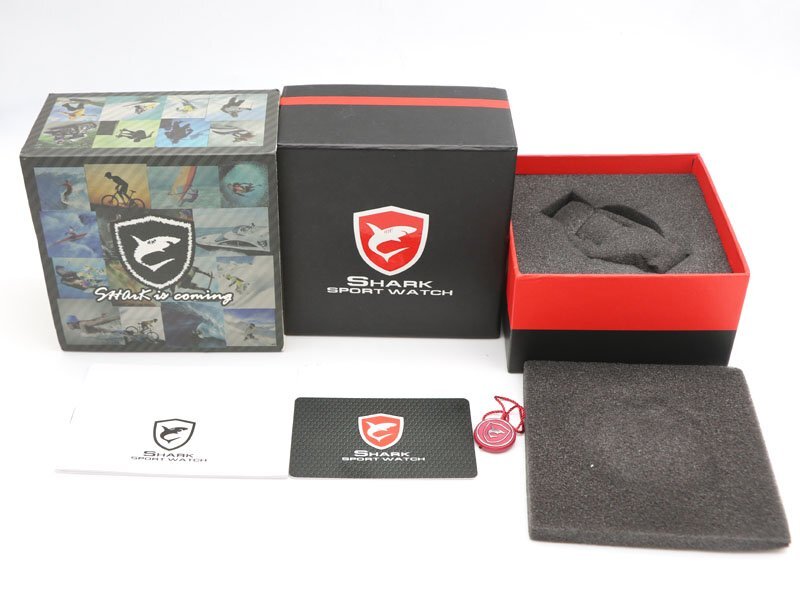 BOX 【 シャーク スポーツ SHARK SPORT 】 腕時計用 ケース 外箱 内箱 取扱説明書 保証書 タグ 5点セット 送料無料 0098-0B_画像1