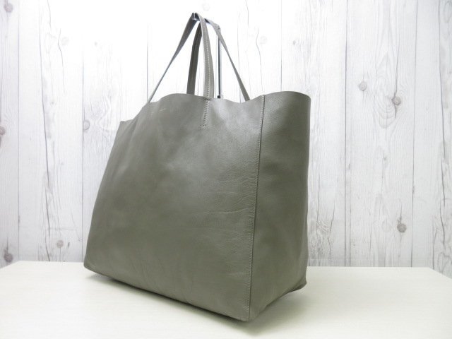 美品 CELINE セリーヌ ホリゾンタルカバ トートバッグ ショルダーバッグ バッグ レザー グレー A4可 90427_画像4