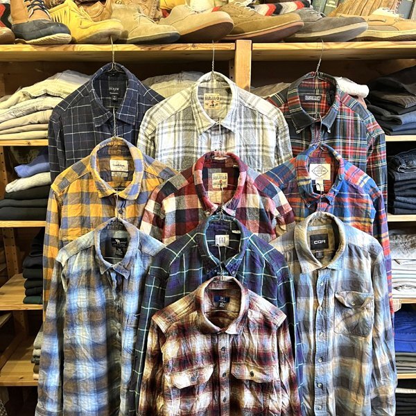 1点物◆レッドヘッドRHネルシャツ長袖チェックシャツ古着メンズXLレディースOKアメカジ90sストリートUSワークハンティングブランド赤362141_画像4