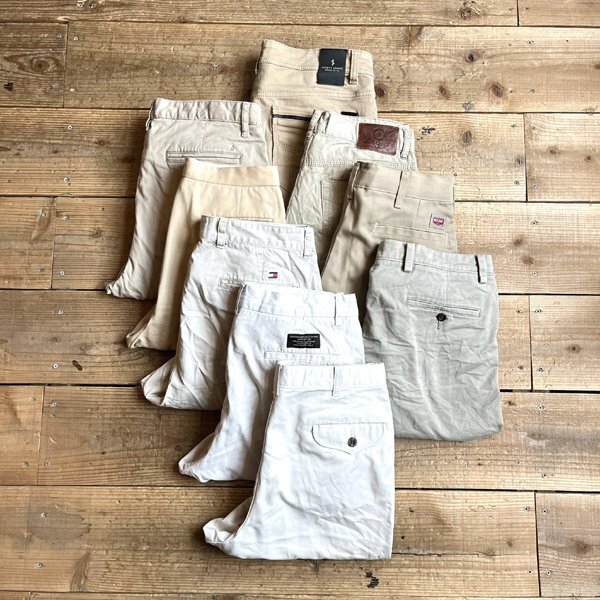 1点物◆サバンナSAVANEオフホワイト白2タックチノパン古着メンズ33レディースOK90sストリート/スポーツワイドパンツ中古ストレート362158_画像5