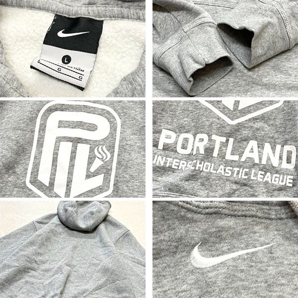 1点物◆ナイキNikeポートランドPILグレースウェットパーカー古着メンズLレディース/アメカジ90sストリート/スポーツUSAブランドXL灰362200_画像2