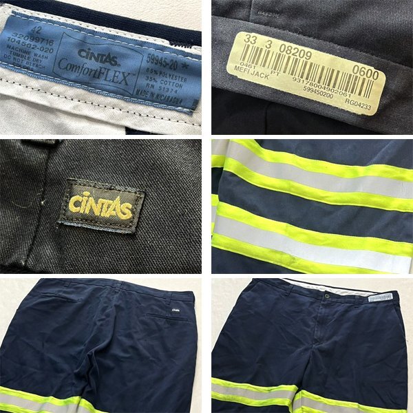 1点物◆CiNTASリフレクター反射板ワークパンツ紺チノパン古着メンズXXLレディースOKアメカジ90sストリート/スポーツUSAブランド中古362269_画像2