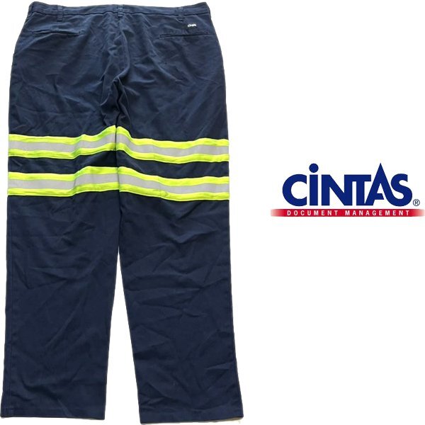 1点物◆CiNTASリフレクター反射板ワークパンツ紺チノパン古着メンズXXLレディースOKアメカジ90sストリート/スポーツUSAブランド中古362269_画像4