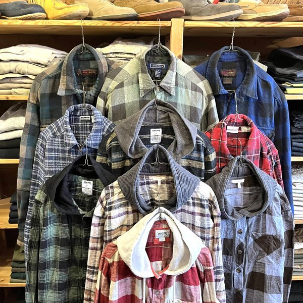 1点物◆アメリカンイーグルAEフード付きチェック柄ネルシャツパーカー古着メンズレディースOKアメカジ90sストリートスポーツブランド362327_画像4