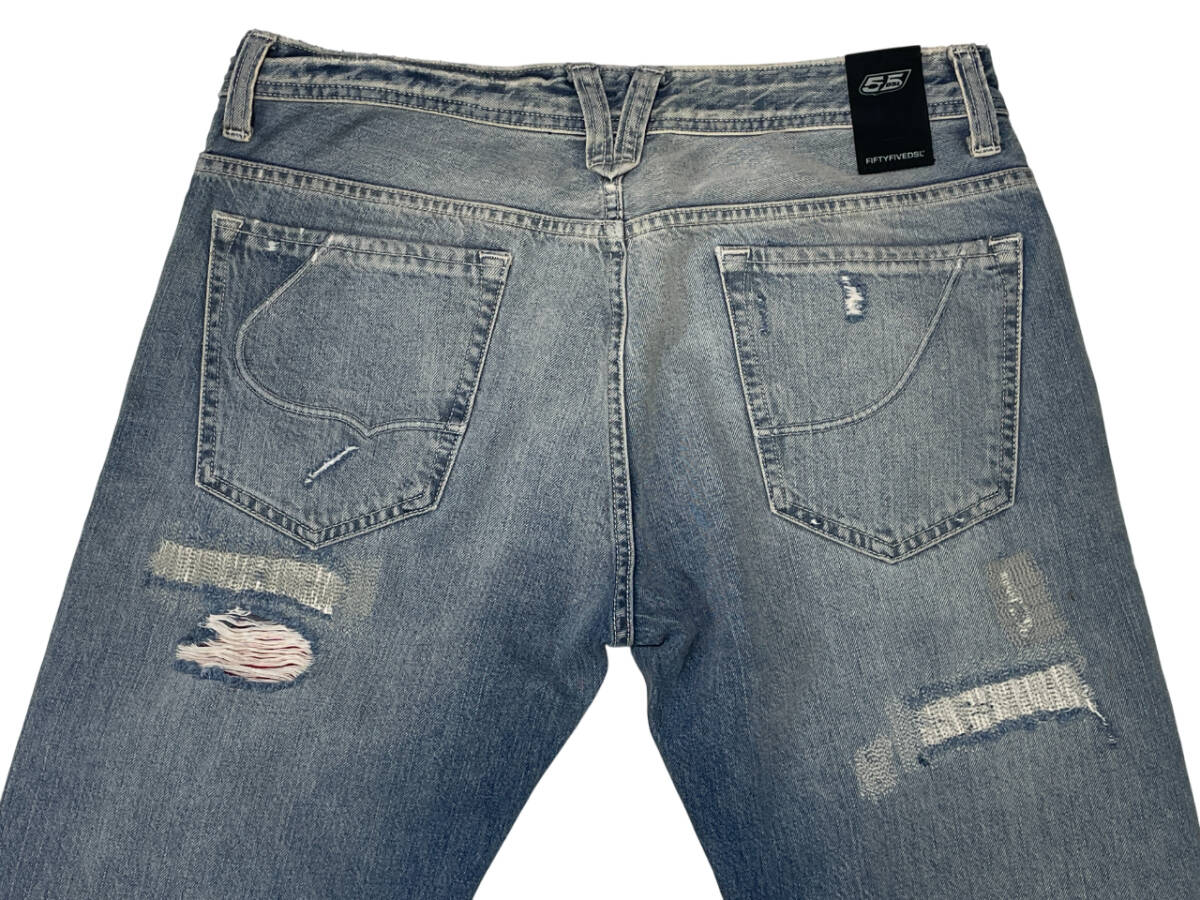 55DSL PARKYE W32 (約83cm W33相当) フィフティーファイブディーエスエル ダメージ・リペア加工 デニムパンツ ジーンズ DIESEL ディーゼル_画像6