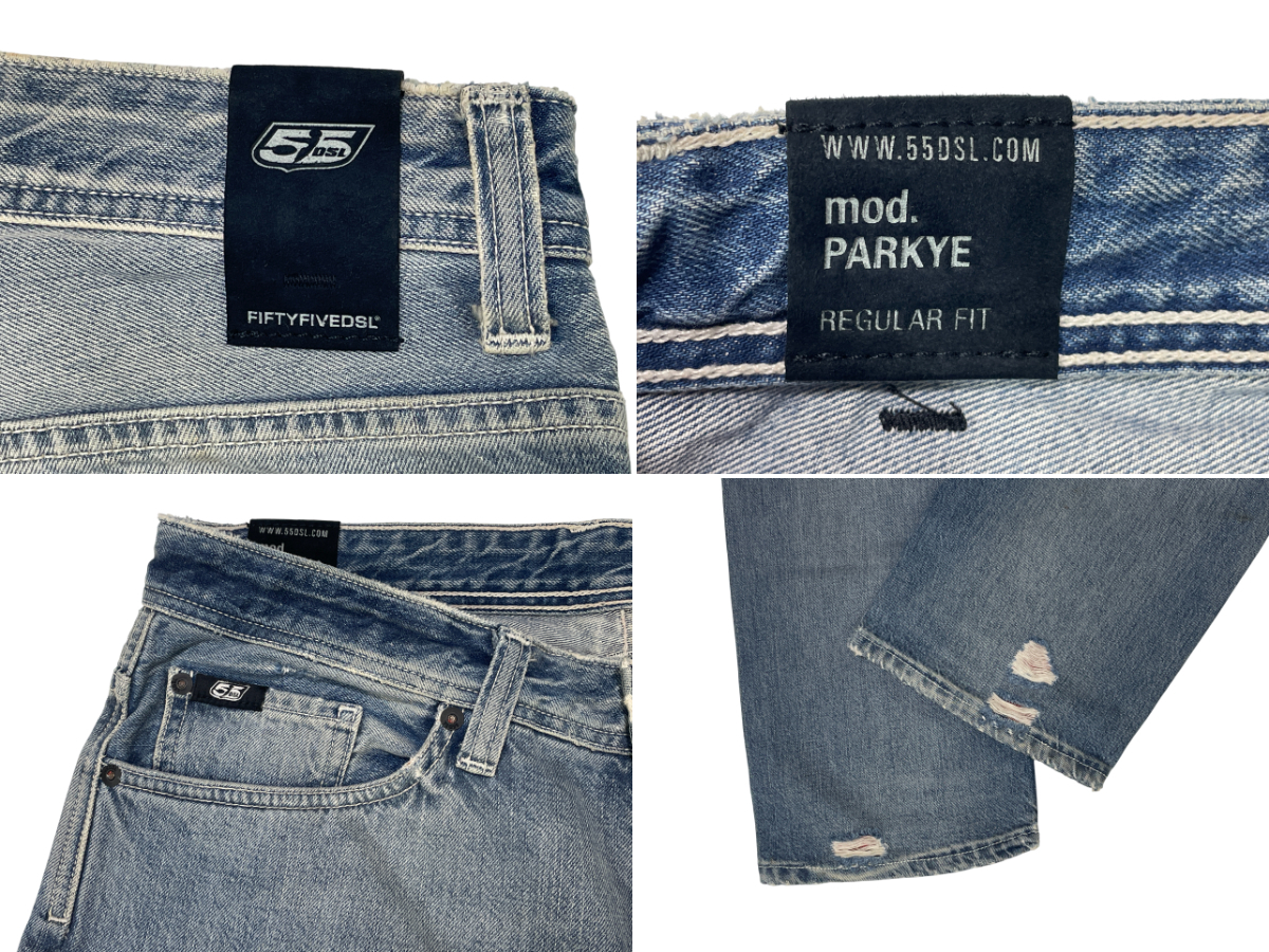 55DSL PARKYE W32 (約83cm W33相当) フィフティーファイブディーエスエル ダメージ・リペア加工 デニムパンツ ジーンズ DIESEL ディーゼル_画像9