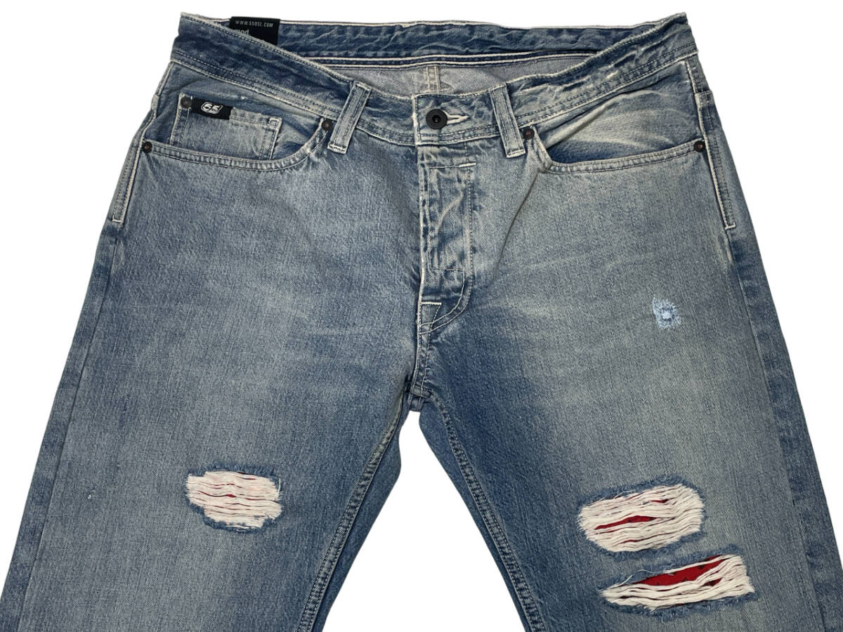 55DSL PARKYE W32 (約83cm W33相当) フィフティーファイブディーエスエル ダメージ・リペア加工 デニムパンツ ジーンズ DIESEL ディーゼル_画像4