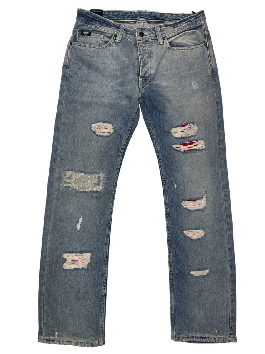55DSL PARKYE W32 (約83cm W33相当) フィフティーファイブディーエスエル ダメージ・リペア加工 デニムパンツ ジーンズ DIESEL ディーゼル_画像2