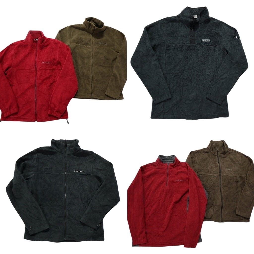 古着卸 まとめ売り コロンビア フリース 6枚セット (メンズ M ) フルジップ ハーフジップ ハーフスナップ NC2523 1円スタート_画像1