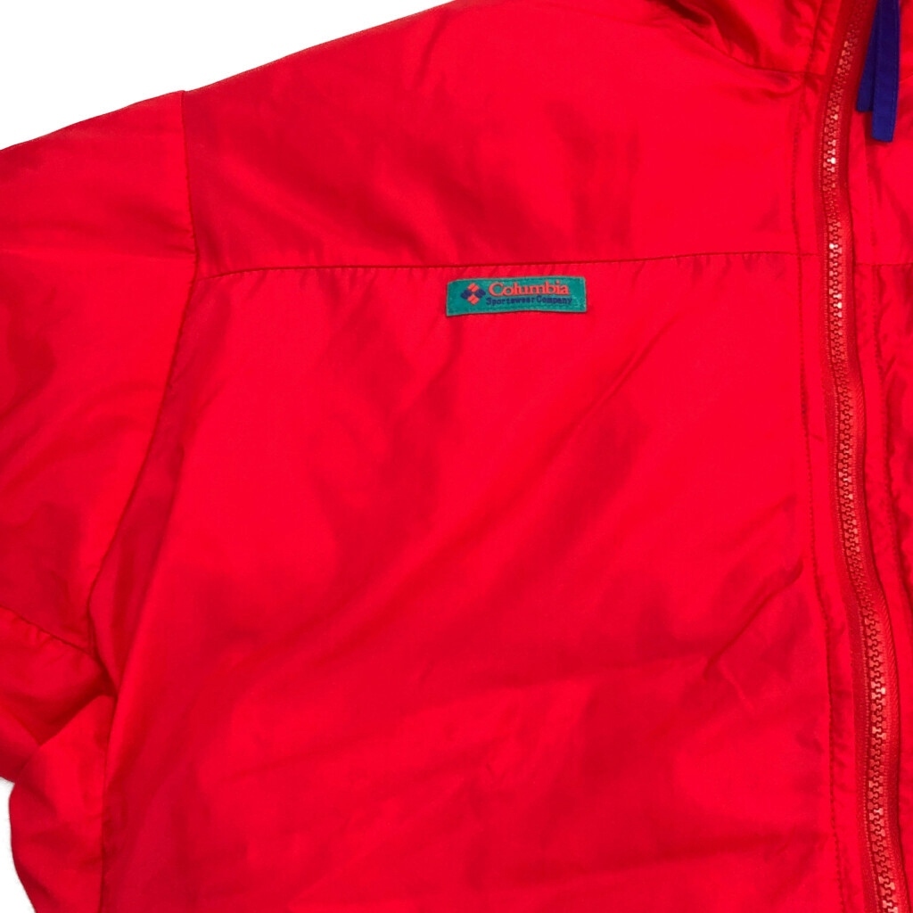 90年代 Columbia コロンビア リバーシブル ダウンジャケット アウトドア レッド(メンズ L)中古 古着 U6770_画像7