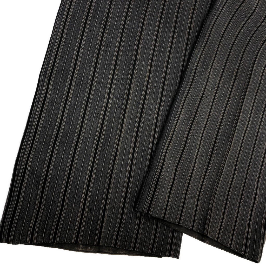 50年代 2タック ウール スラックスパンツ ヴィンテージ ストライプ グレー(メンズ W36 L33相当)中古 古着 V0039_画像8