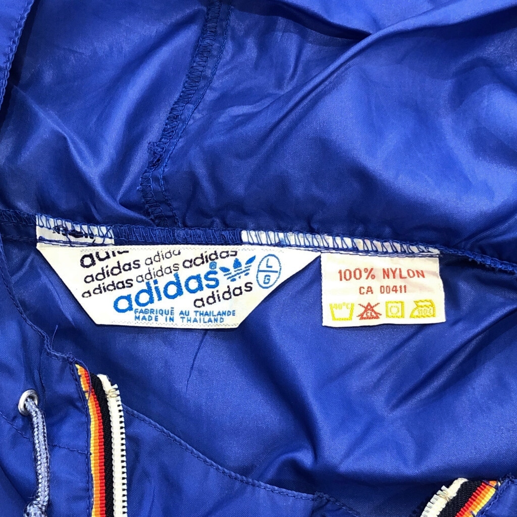 80年代 adidas アディダス アノラックパーカージャケット スポーツ ブルー(メンズ L)中古 古著 V1250