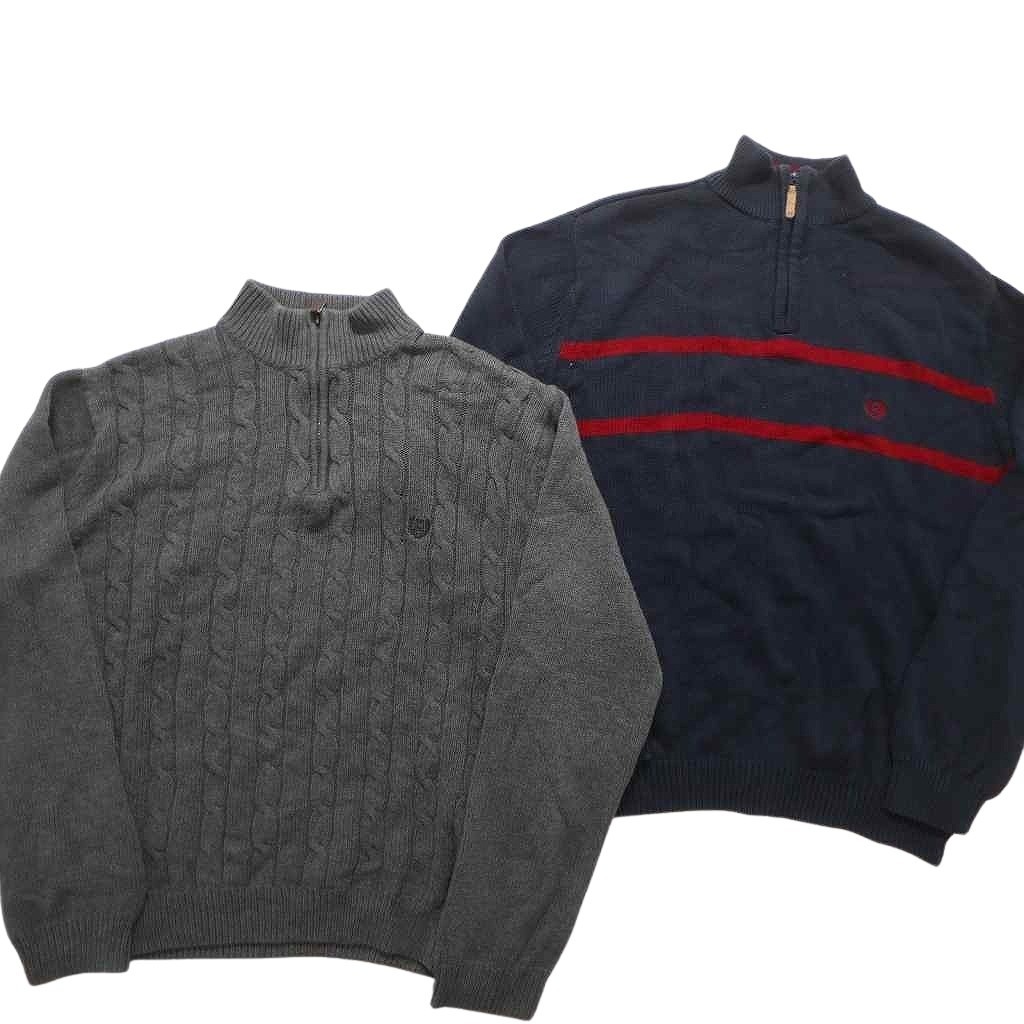 古着卸 まとめ売り チャップス CHAPS セーター 6枚セット (メンズ M ) ケーブル編み ショールカラー ハーフジップ NC3249 1円スタート_画像5