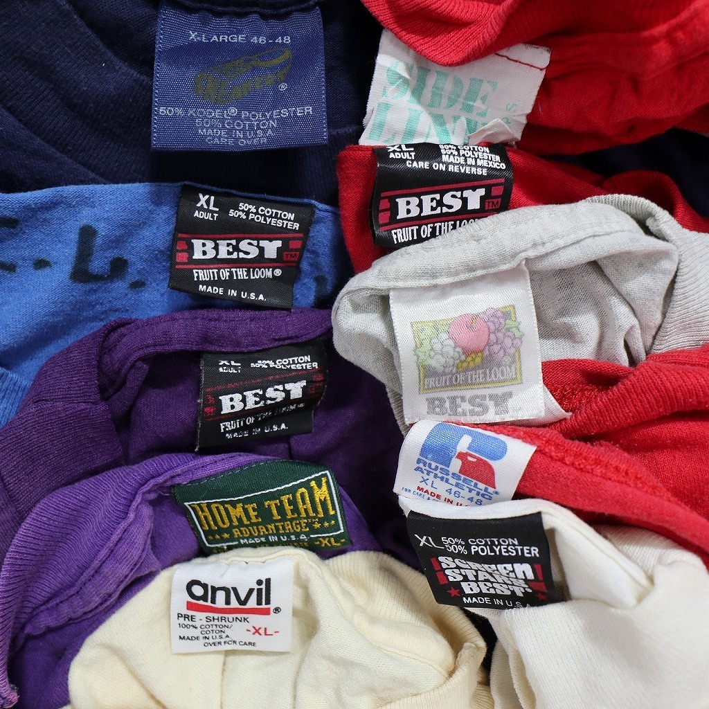 古着卸 まとめ売り 〜90s　シングルステッチ オールド 半袖Tシャツ 10枚セット (メンズ XL ) ラッセル アニマル NC3728 1円スタート_画像6