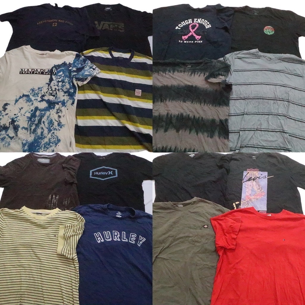 古着卸 まとめ売り ブランドMIX 半袖Tシャツ 16枚セット (メンズ XL ) トミー フラッグタグ リーバイス ラコステ NC3886 1円スタート_画像1