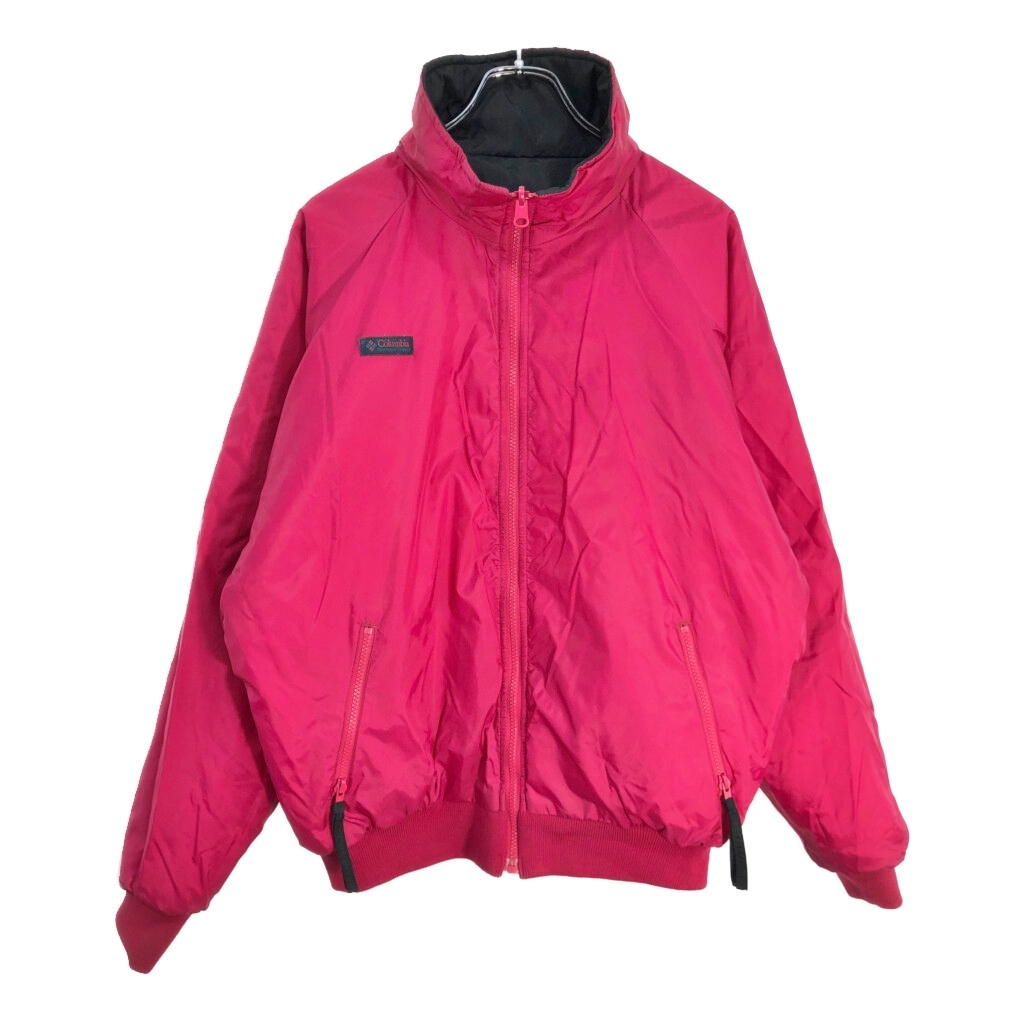 90年代 Columbia コロンビア リバーシブル ナイロンジャケット アウトドア ピンク(メンズ L)中古 古着 V5405_画像1