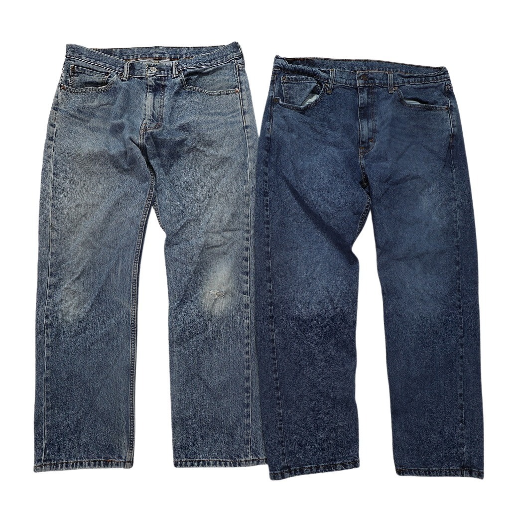 古着卸 まとめ売り リーバイス 505 デニム パンツ 7枚セット (メンズ 35 /36 ) 縦落ち インディゴブルー 中古 古着 NC4805 1円スタート_画像2