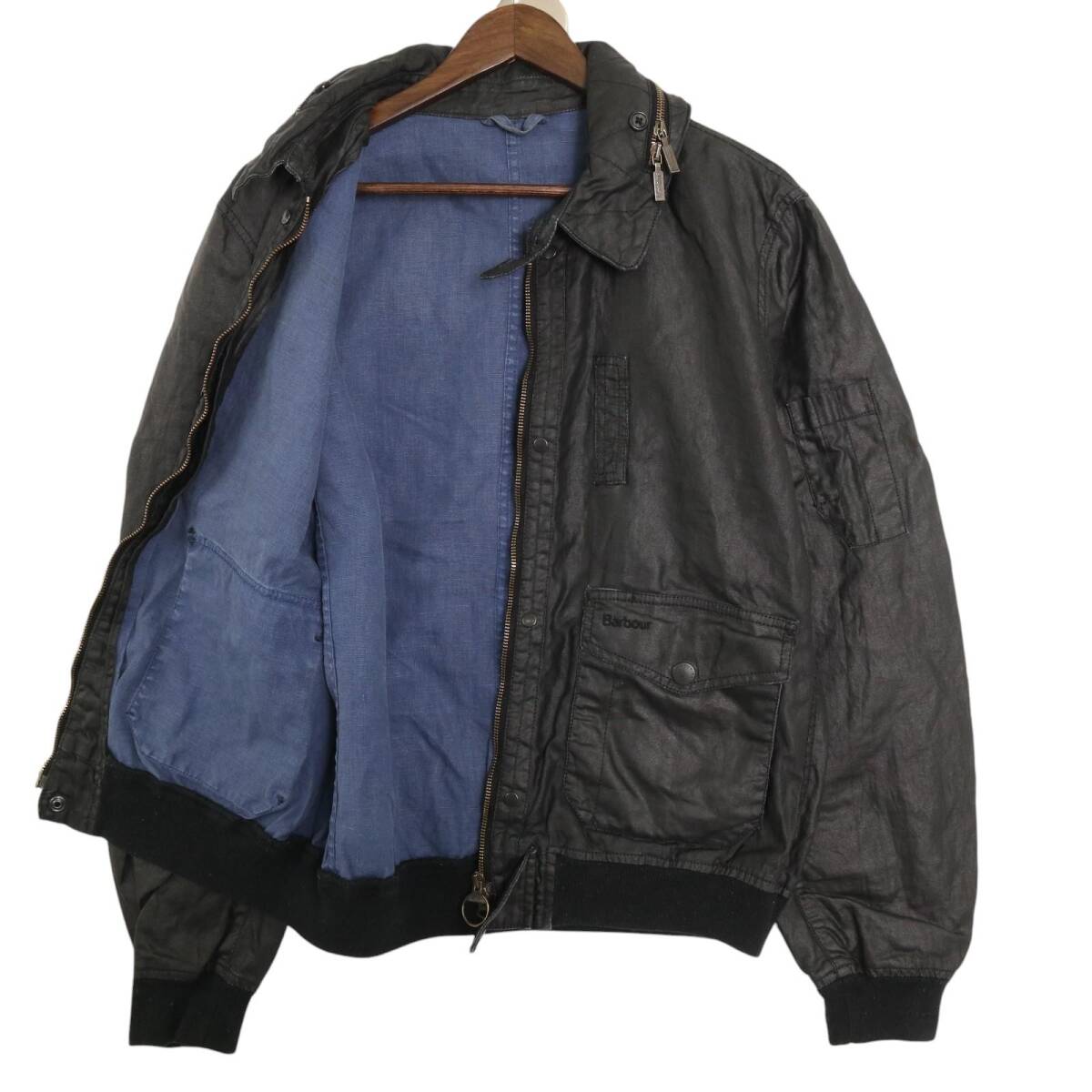 Barbour バブアー HOWARTH コーティングリネン ジャケット ブラック (メンズ L) 中古 古着 A4013_画像3