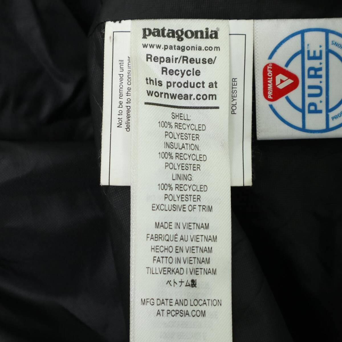 patagonia パタゴニア ナノパフジャケット PRIMALOFT アウトドア ブラック (メンズ M) 中古 古着 A3262_画像5