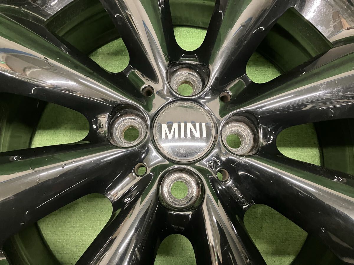 ◯MINI ミニ 純正 17インチ★17×7J +48 4H PCD100 ハブ径 約56mm 4本セット 中古アルミホイール 歪み有り ジャンク品★送料無料_画像3