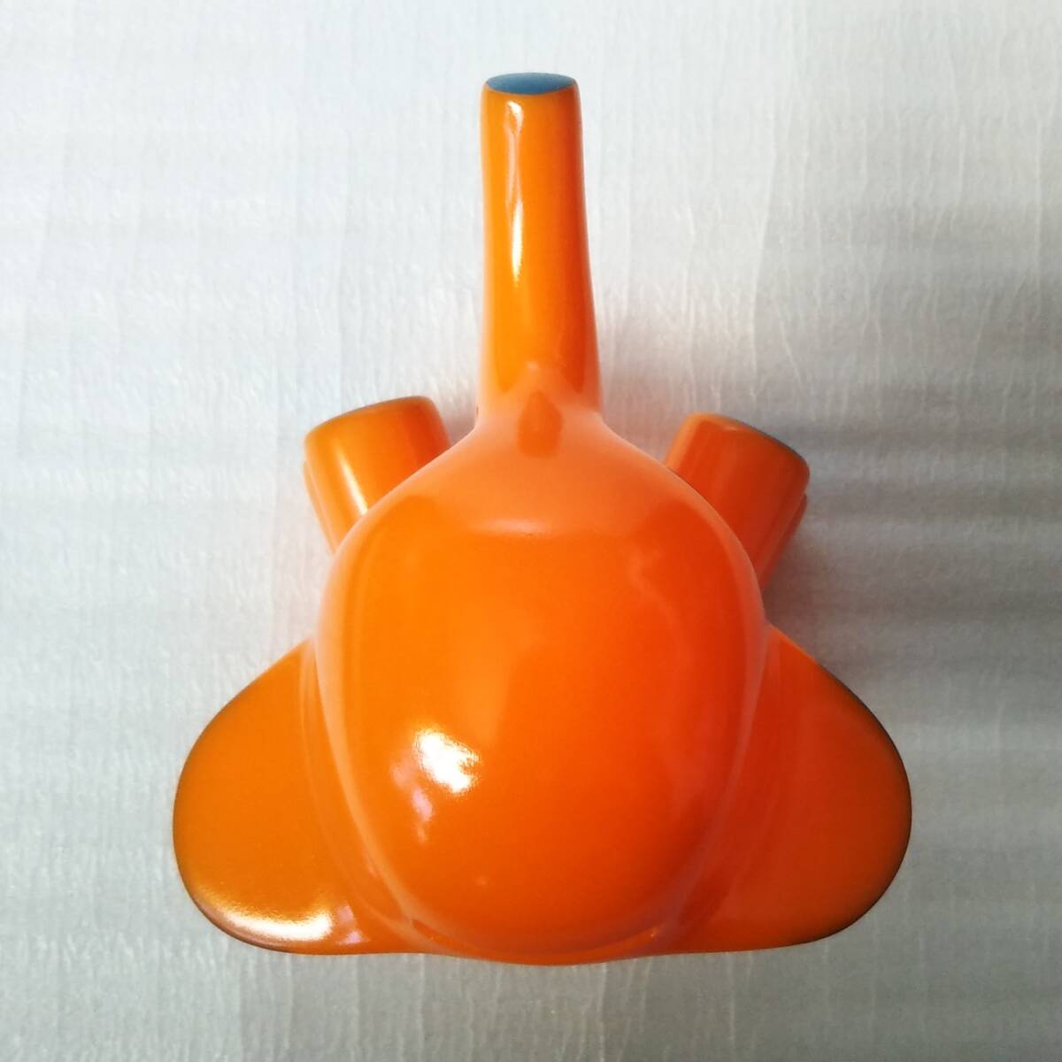 サトちゃん 人形 貯金箱 約12cm 佐藤製薬 ノベルティ グッズ 非売品 当時物 オレンジ 像 置物 橙_画像6