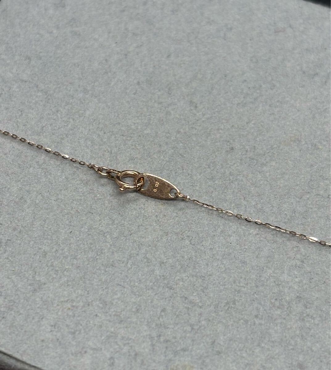 即決 ete エテ K10 ピンクゴールド 0.02 ダイヤモンド ネックレス_画像3