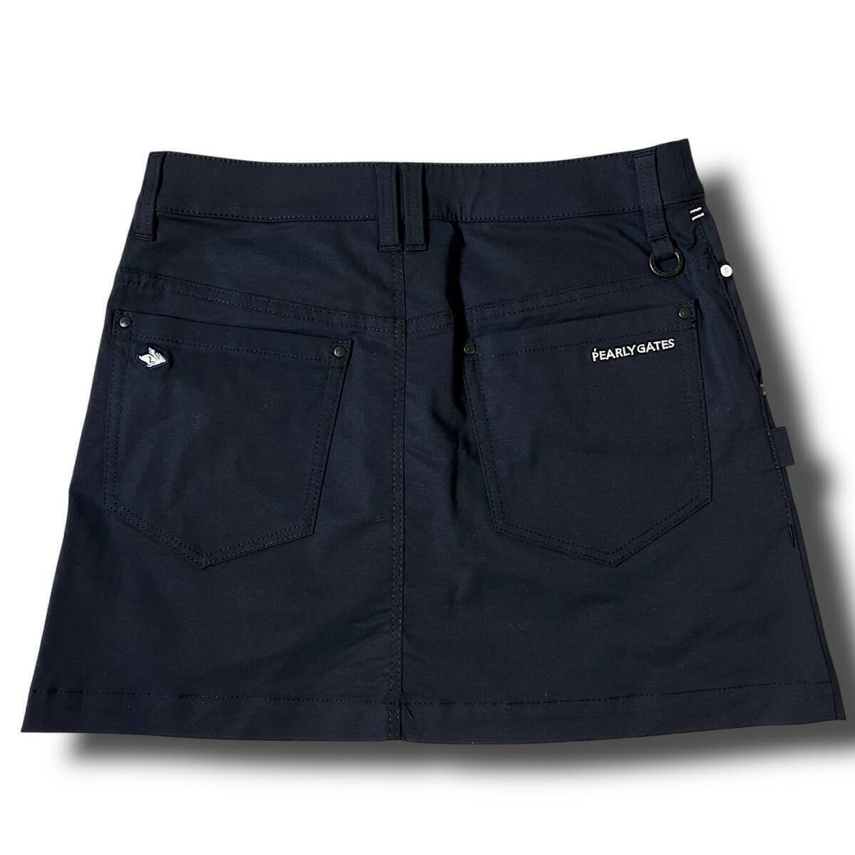 * новый товар PEARLY GATES Pearly Gates .2.2 десять тысяч сделано в Японии хлопок . Logo вышивка высокий стрейч простой дизайн мини-юбка 0 S весна лето C457