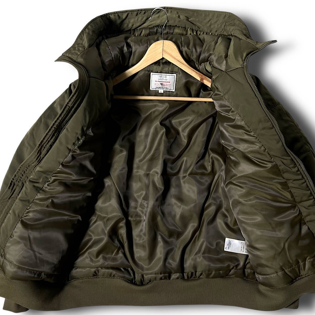 新品 AVIREX アヴィレックス 撥水防寒保温 高耐久ポリタフタ 中綿入りエコダウン フライトジャケット ブルゾン 2XL 秋冬 ミリタリー◆B8515_画像3