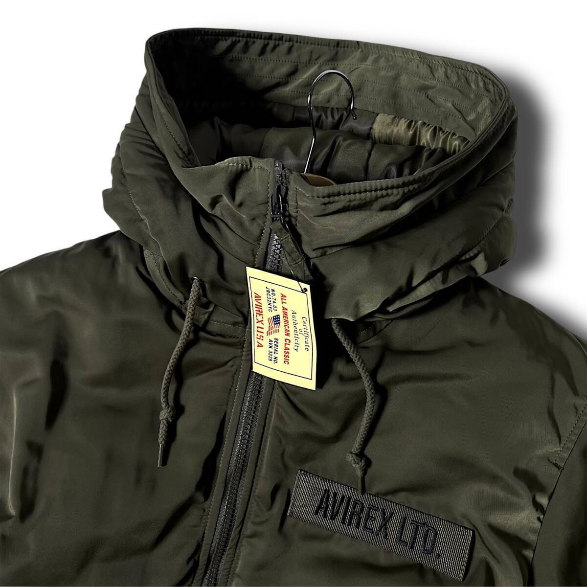 新品 AVIREX アヴィレックス 撥水防寒保温 高耐久ポリタフタ 中綿入りエコダウン フライトジャケット ブルゾン 2XL 秋冬 ミリタリー◆B8515_画像4