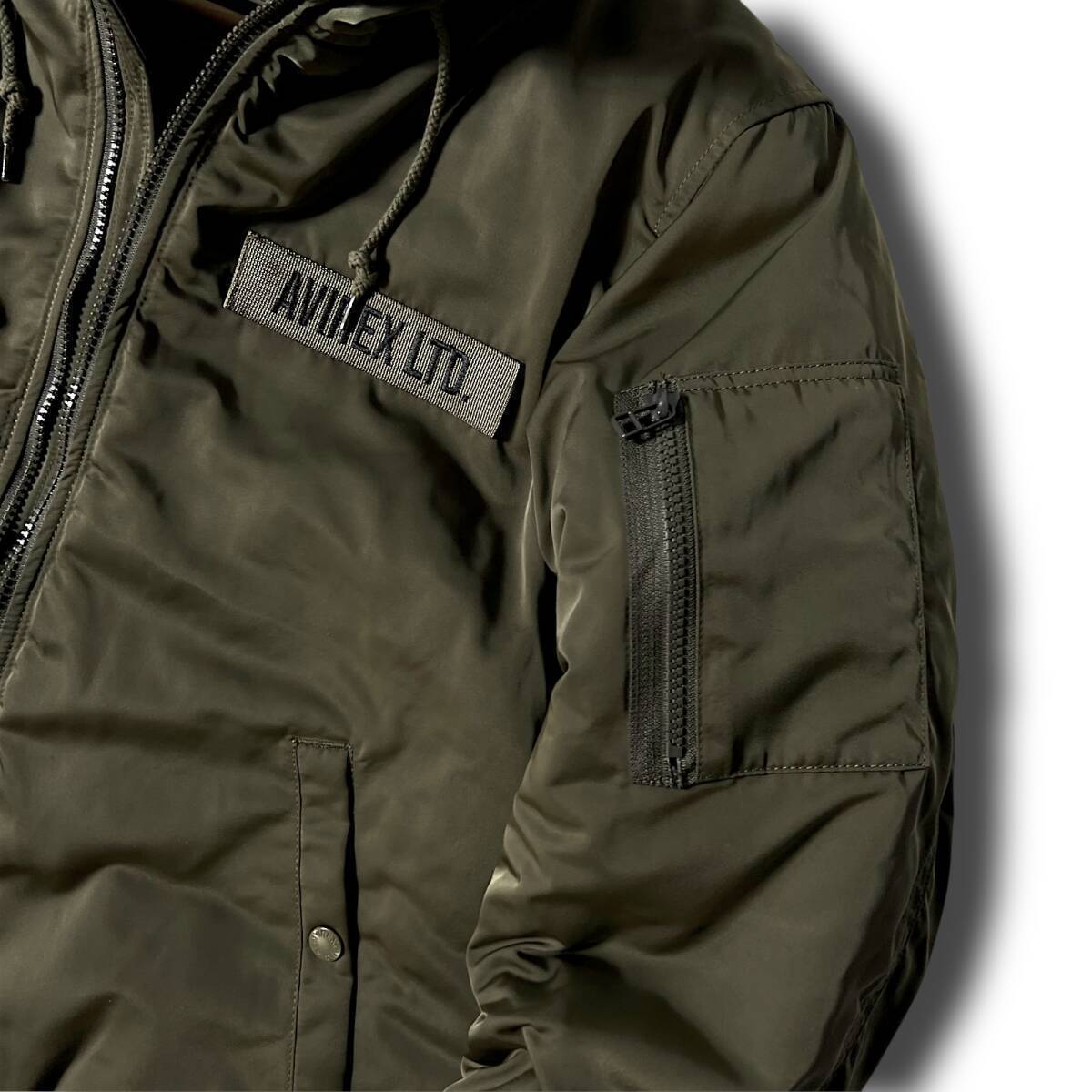 新品 AVIREX アヴィレックス 撥水防寒保温 高耐久ポリタフタ 中綿入りエコダウン フライトジャケット ブルゾン 2XL 秋冬 ミリタリー◆B8515_画像7