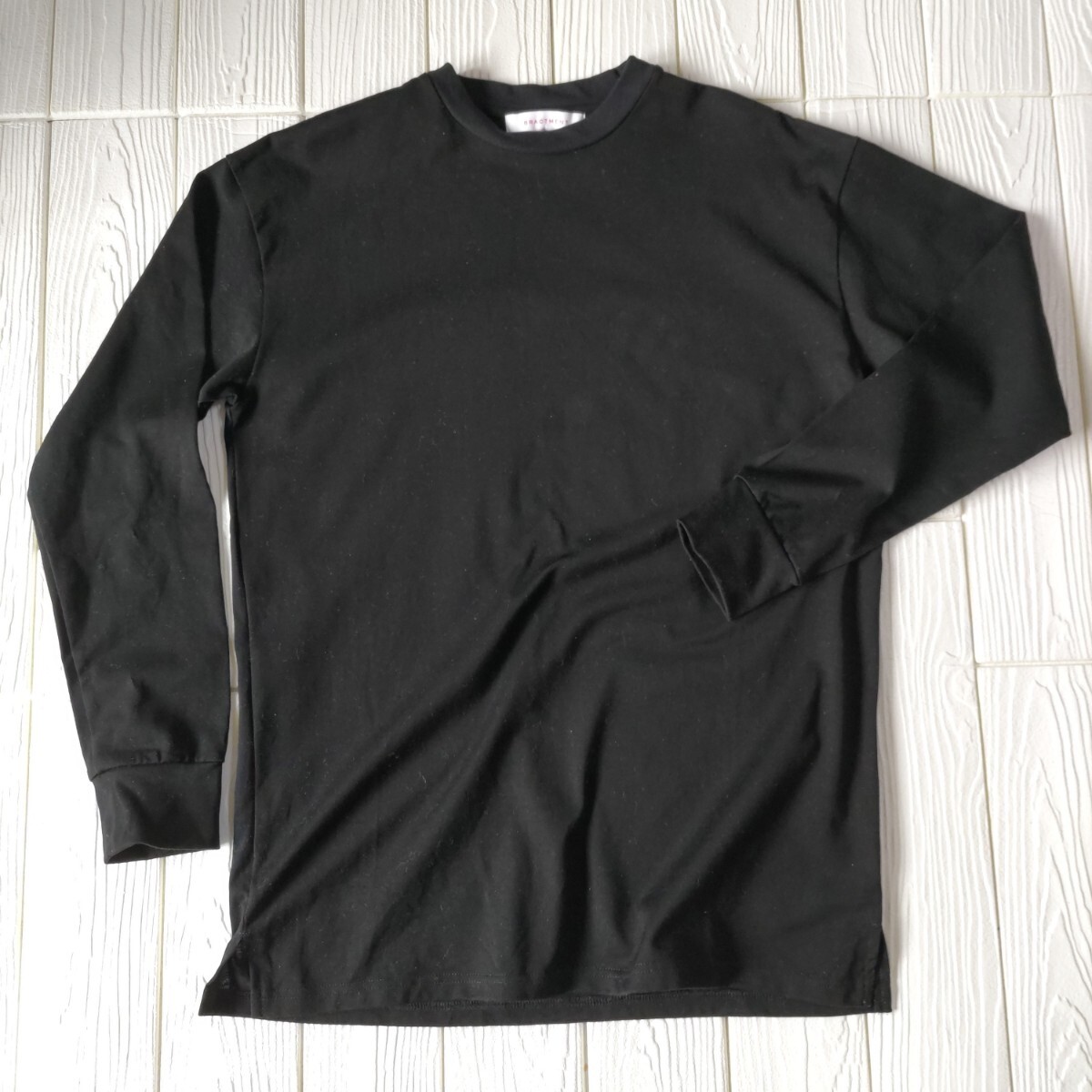 新品同様 美品 即決★BRACTMENT/ユナイテッドアローズ 黒 長袖 Tシャツ スウェット ロンT ロング丈 ビッグシルエット メンズ