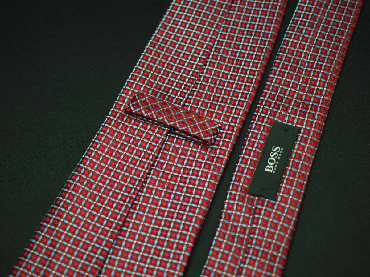 美品【HUGO BOSS ヒューゴ ボス】 F2669 赤ワイン系 SILK ブランド ネクタイ 古着 良品 転売 仕入_画像4